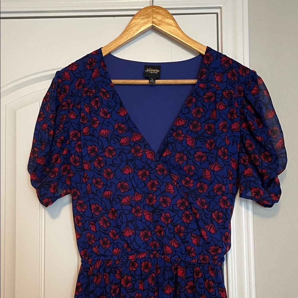 Disney Blue Maxi Dress with Red Floral Print - Picture 8 of 14